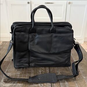 VTG Franklin Quest 1465-6117 Full Grain Nappa Leather Briefcase Black - Korea